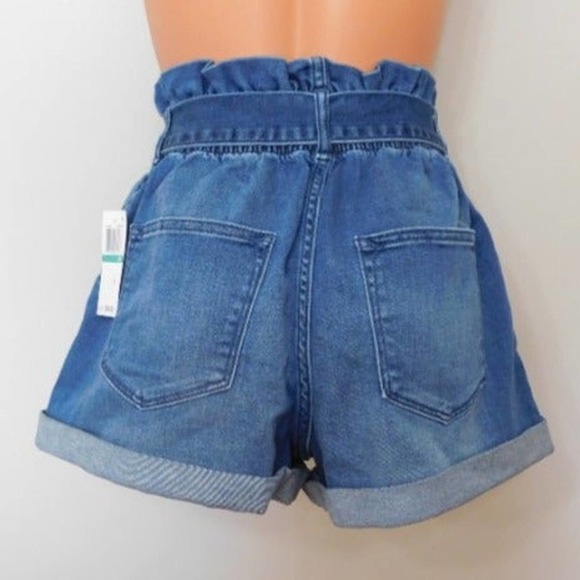 JR5 Vigoss Jeans Blue Juniors' High Rise Paperbag Shorts - Size 26 - Picture 2 of 2